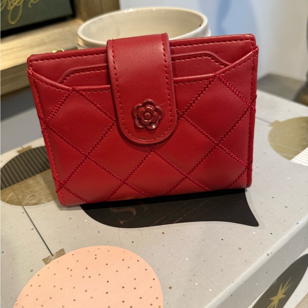 Chic Red Quilted Women's Wallet